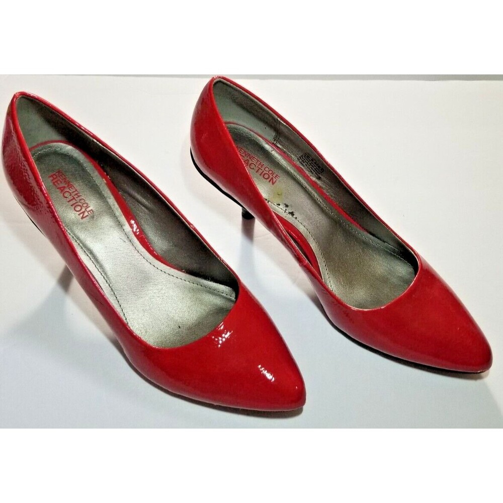 Kenneth Cole Women's High Heel Shoes Red Patent Lean Hill Model Pump EUC US 9 M